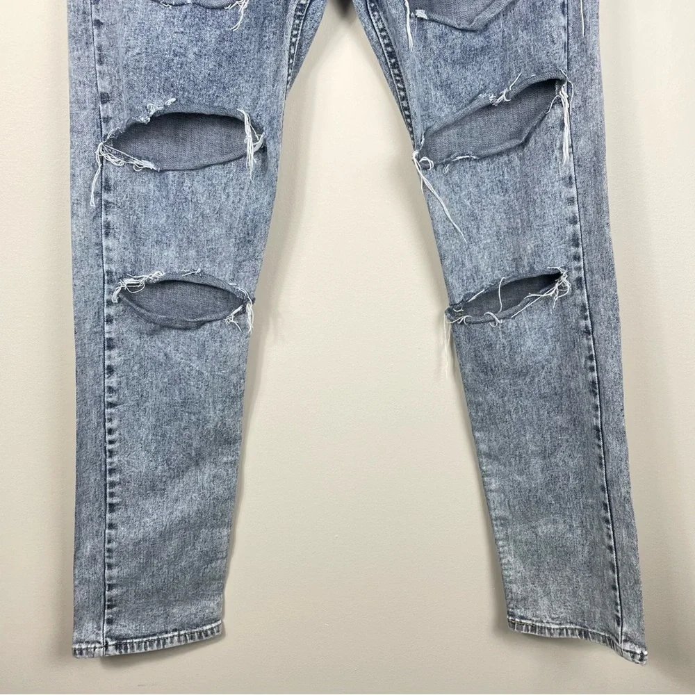 Levis 505 Mens Jeans 38x24 Distressed Acid Wash Denim Light Wash Pants